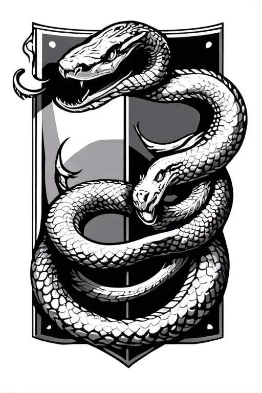 Two Snakes Shield Adorned