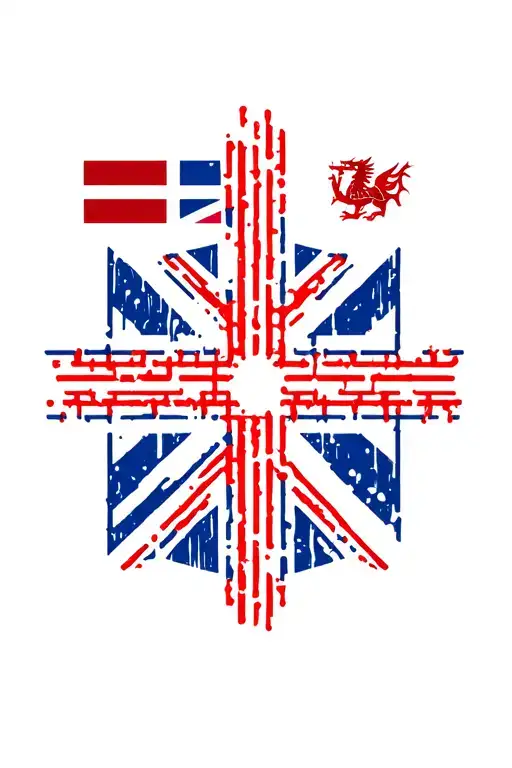 M Dot Logo With Uk And Wales Flags Behind