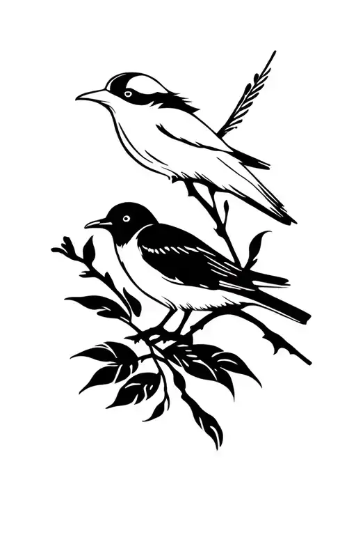 Fiji Petrel And White Tern On A Branch And Fiji Tribal