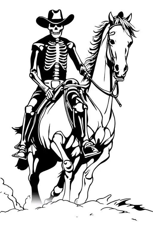 Skeleton Cowboy Riding