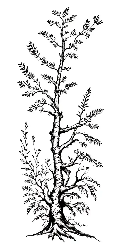 Trees And Other Plants Growing From The Shoulder And Spreading To The Chest And Arm