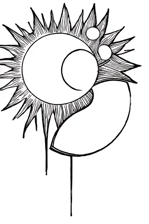 Creat A Sun And A Moon In Minimalistc Style