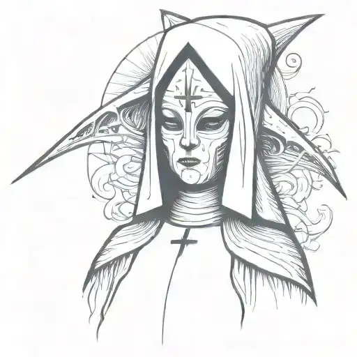 Nun Tattoo Sketch