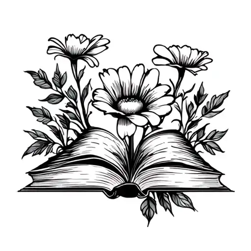 Books Flowers
