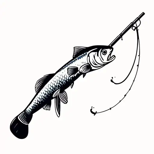 Fishing Rod With A Fish On It