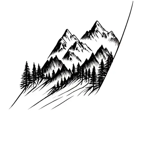 Mountains On Shoulder Forest On Fore Arm