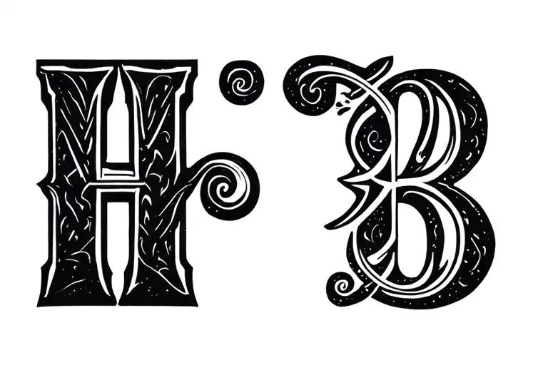 Letter H And Letter B