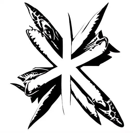 Crocodile Tooth Cross Pendant Hanging