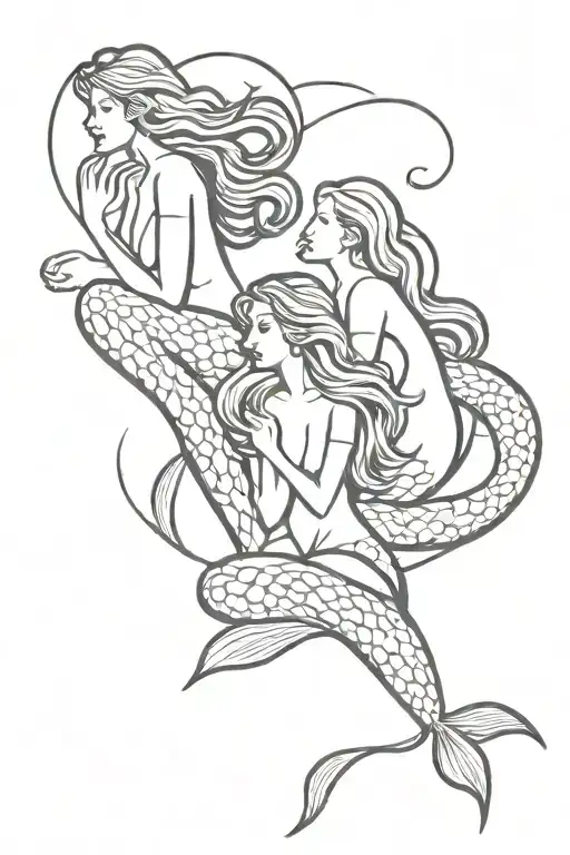 Mermaids Sitting