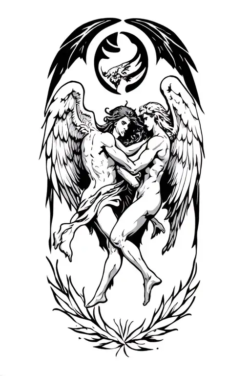 Demons And Angels Fighting