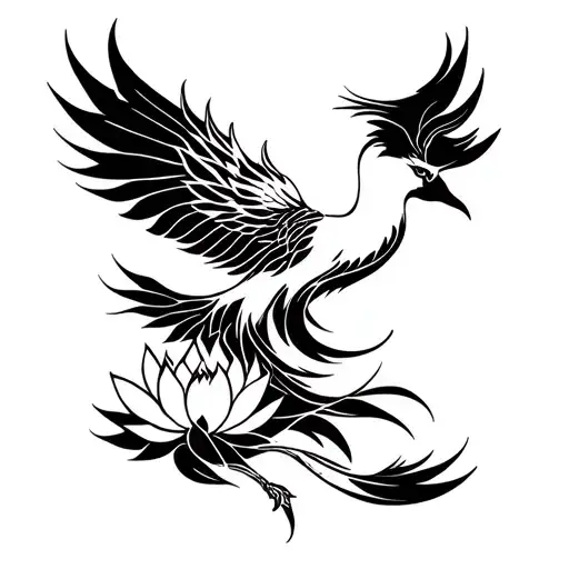 Lotus And Phoenix Emerging