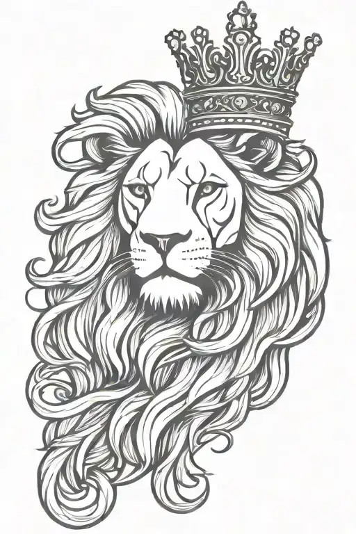 Lion Royal Flourish Wearing Crown