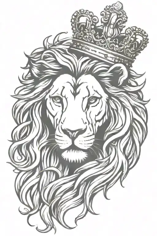 Lion Royal Flourish Wearing Crown