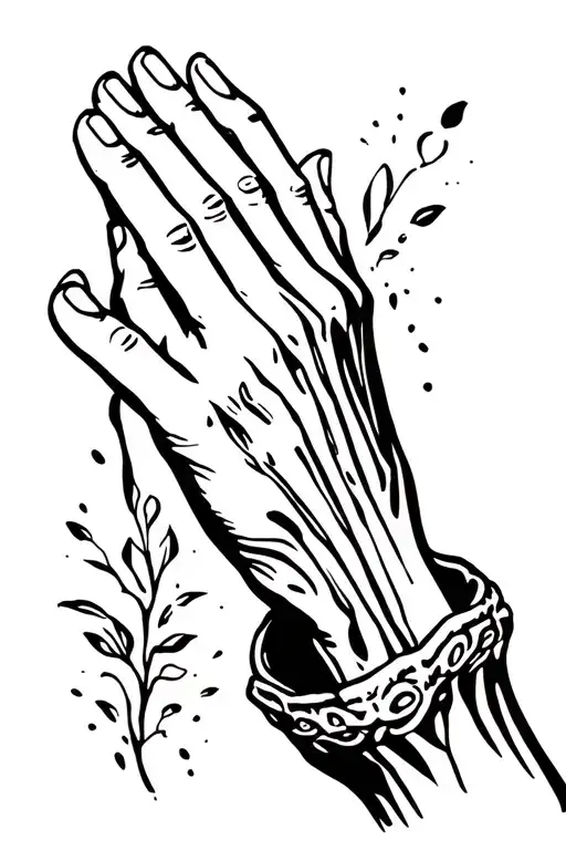 Prayer Hands Reaching