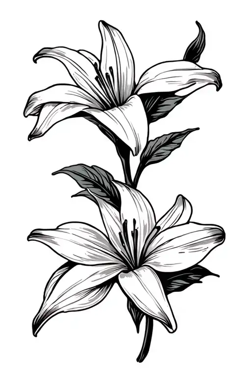 Two Lillies Forearm With Leaves