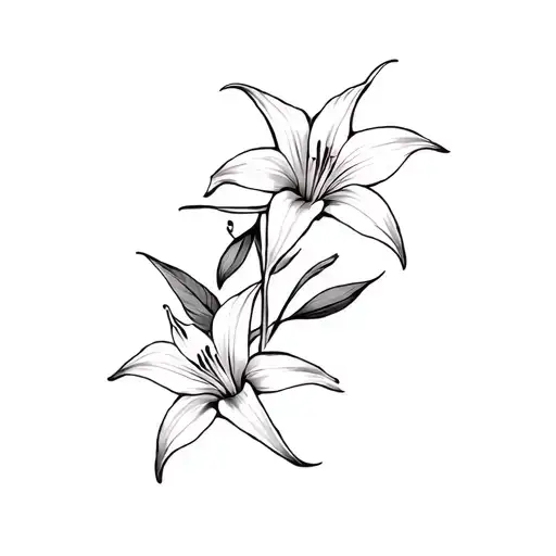 Two Lillies Forearm With Leaves