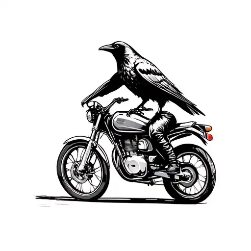 Crow Riding Honda Ct125 Motorcycle