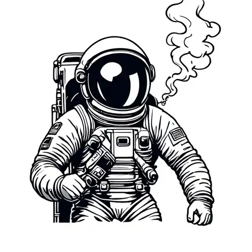 Astronaut Smoking Car