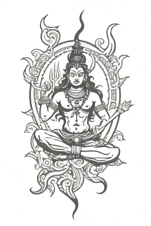 Shiva Trishul Tatto Connect One Arm To Another Arm