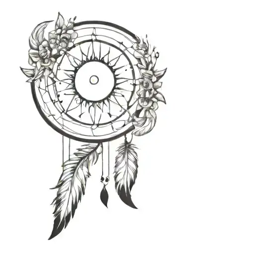 Dream Catcher With Moon And Sun And Star Gave Over