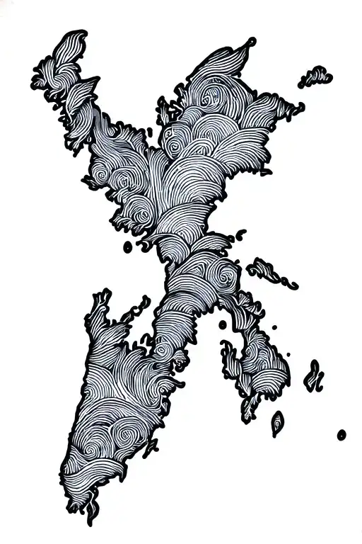 A Outline Of Shape Of Vancouver Island