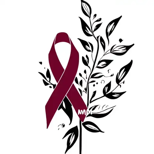 Iris Vine With Maroon Cancer Ribbon And Mom