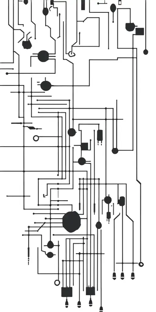 Tattoo Of Circuits And Schematic Drawings In Black Ink With Gray Capacitors