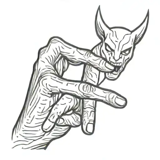 A Drawing Of A Girl Taking A Demon By The Hand