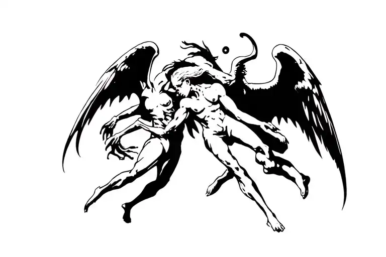Demons And Angels Fighting