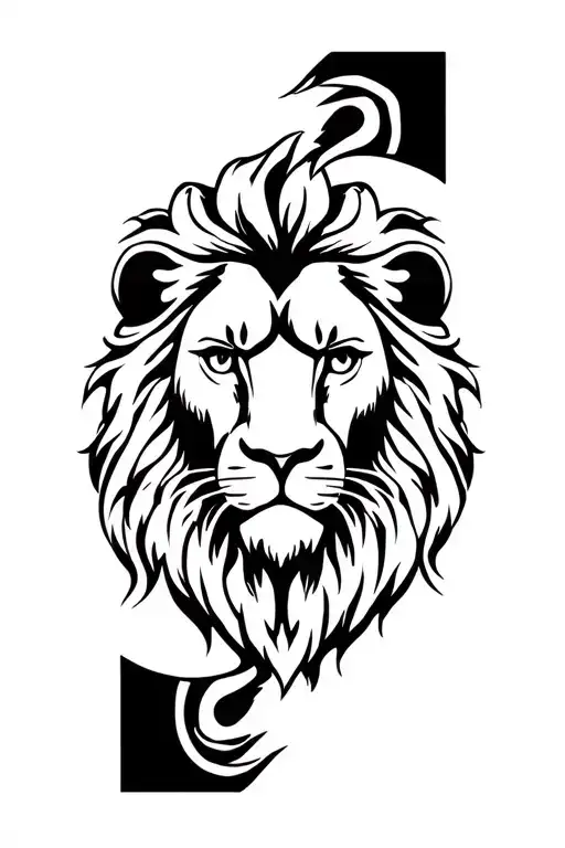 Two Strips With Lion Head