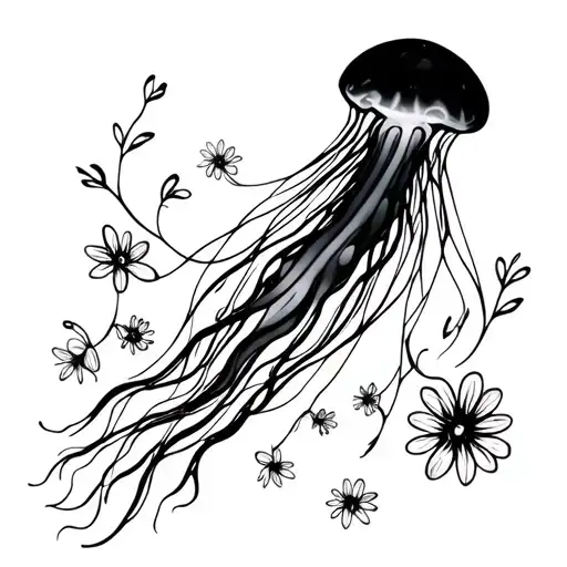 Jelly Fish With Flowers