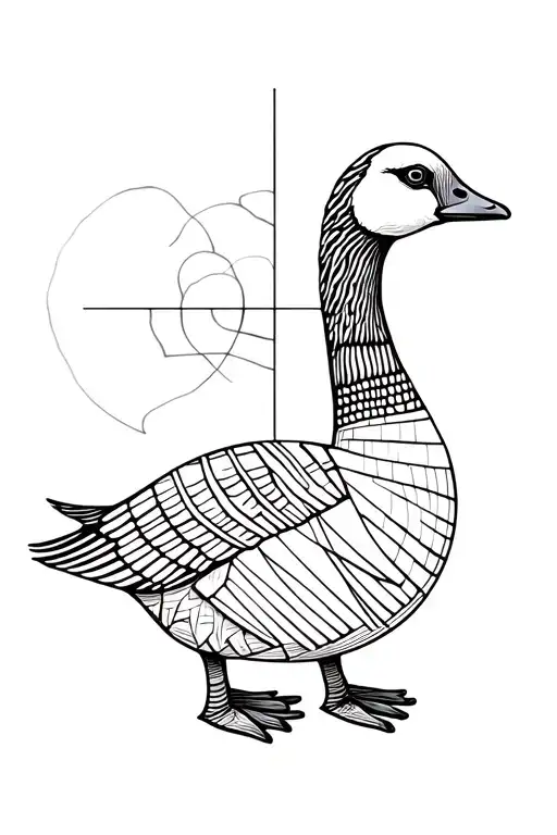 Simple Goose With Geometric Shapes