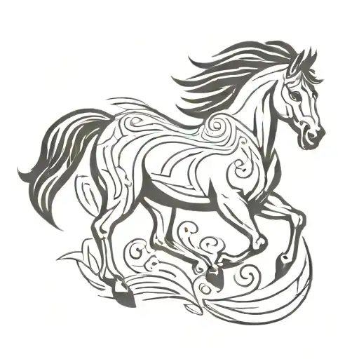 Horse And Triskel Symbol