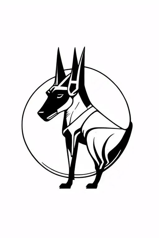 Anubis Standing Side Profile Traditional