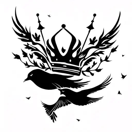 Crown Birds Flying Away