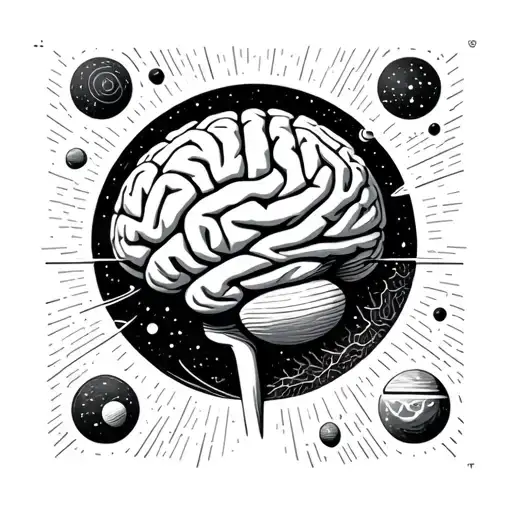 Brain And Universe Inside Representing