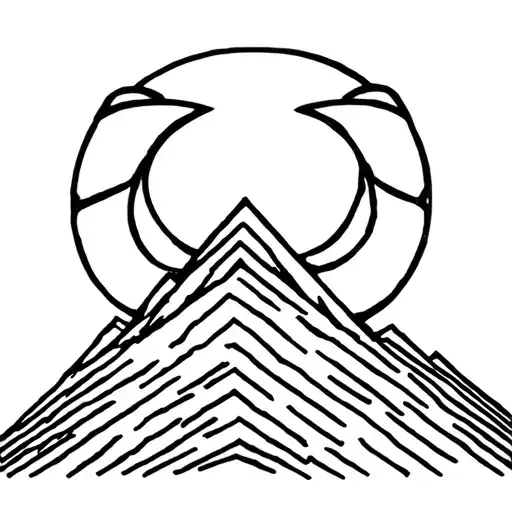 Mountain In Lines Sign Aries In Symbol