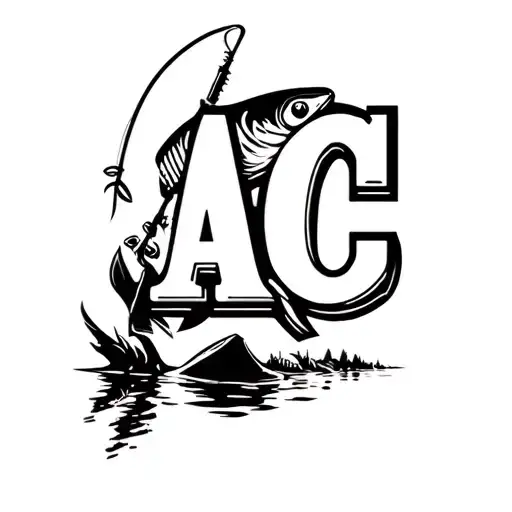 Ac Letters With Fishing And Outdoor Theme