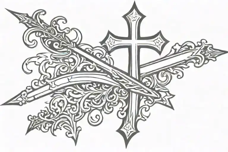 Dagger And Cross Surrounded
