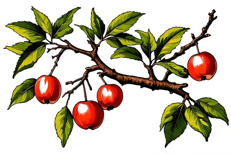Tree Branch With Crabapple