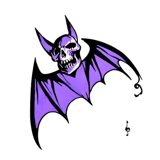 Bat Music Pumpkin Skull