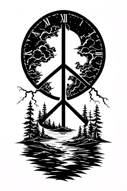 Peace And Lightining Storm And Time And Nature