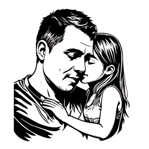 A Father And His Little Daughter