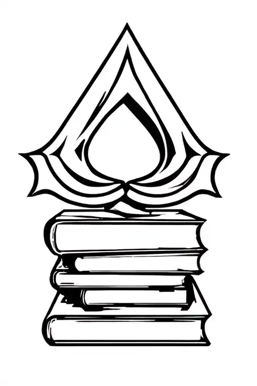 Assassin's Creed Symbol On A Pile Of Books