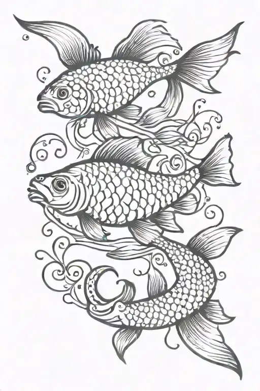 Back Tattoo Pisces Fish Swimming