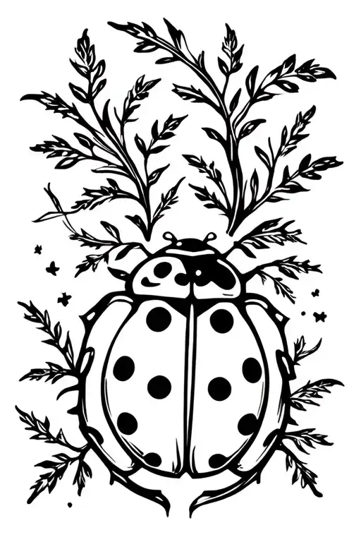 Ladybug And Vines