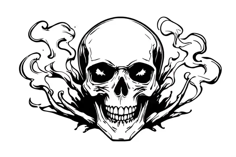 Skull With Smoke Rising