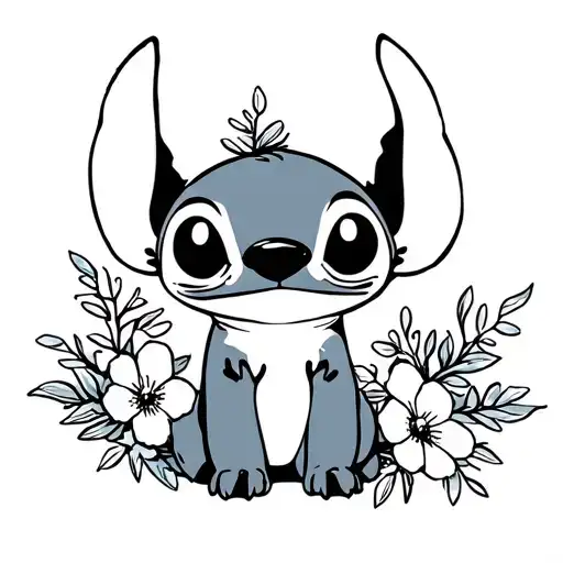 Stitch With Flowers Surrounding Them