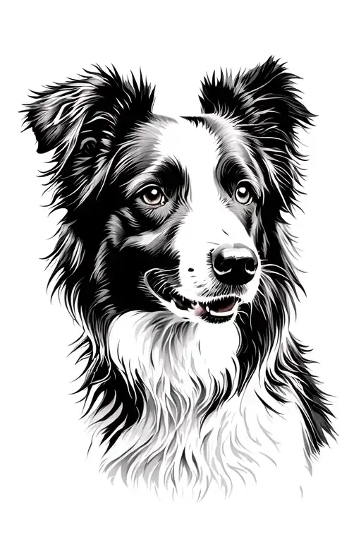 Border Collie Portrait Style
