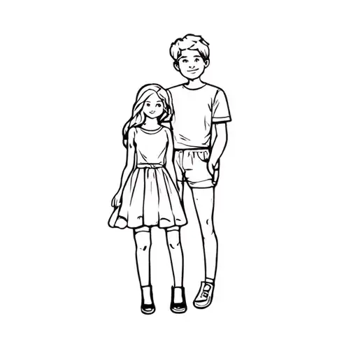 A Boy And A Girl Standing Next To Each Other